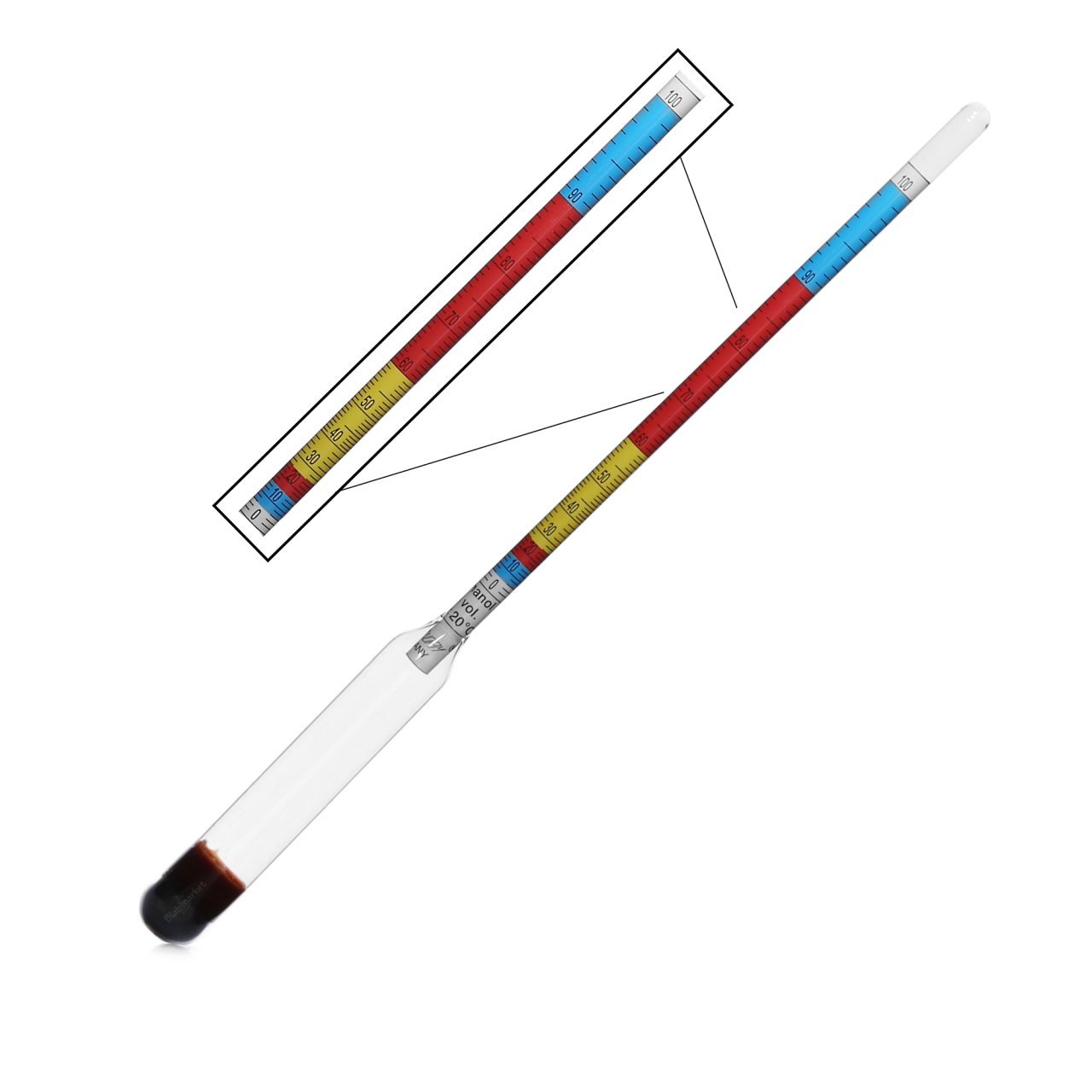 Greinorm Cam Alkolmetre Renkli Skala - Alkol Ölçer 0-100%