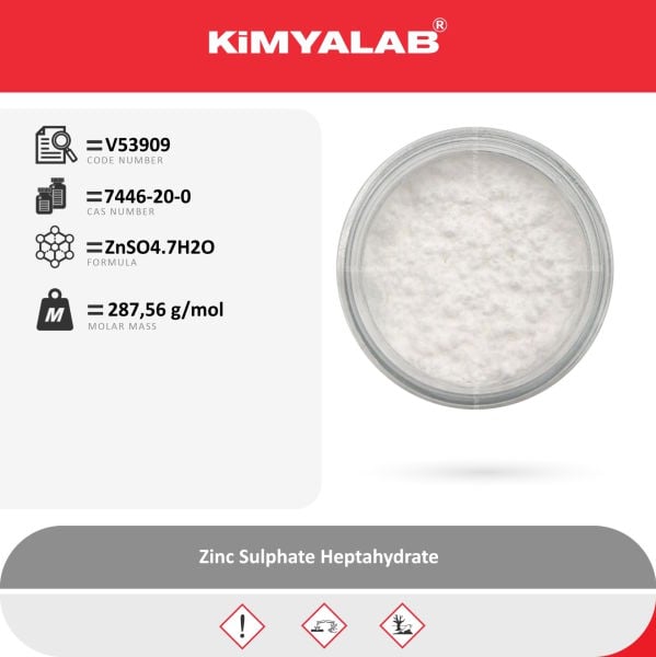 Kimyalab Çinko Sülfat Heptahidrat 500g - Farma Kalite - Zinc Sulfate Heptahydrate USP