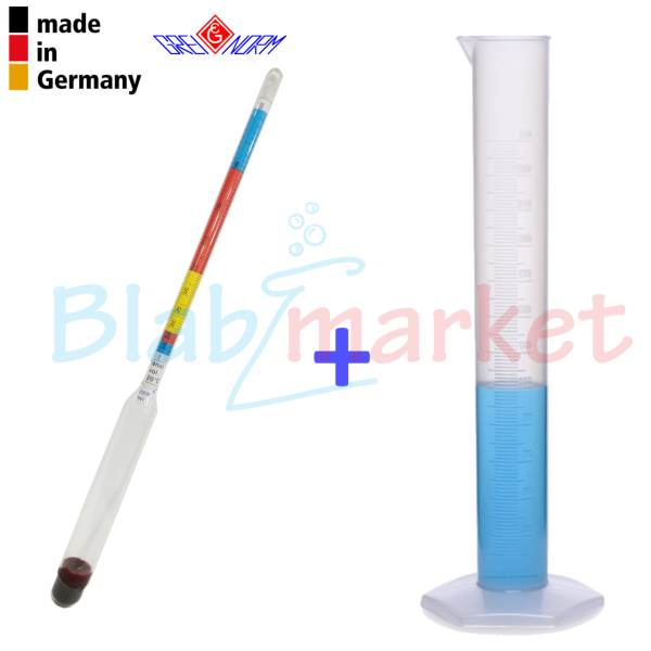 Greinorm Cam Alkolmetre Renkli - Alkol Ölçer + 250ml Mezür