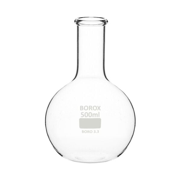 Borox Cam Balon 50 ml - Dibi Düz - Şilifsiz Deney Balonu - 10 Adet Toptan