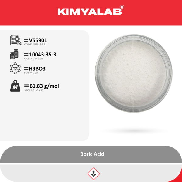 Kimyalab Borik Asit -Boric Acid - 5 Kg-HDPE Varil