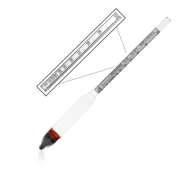 Greinorm Cam Alkolmetre - Alkol Ölçer + 100ml Cam Mezür Seti
