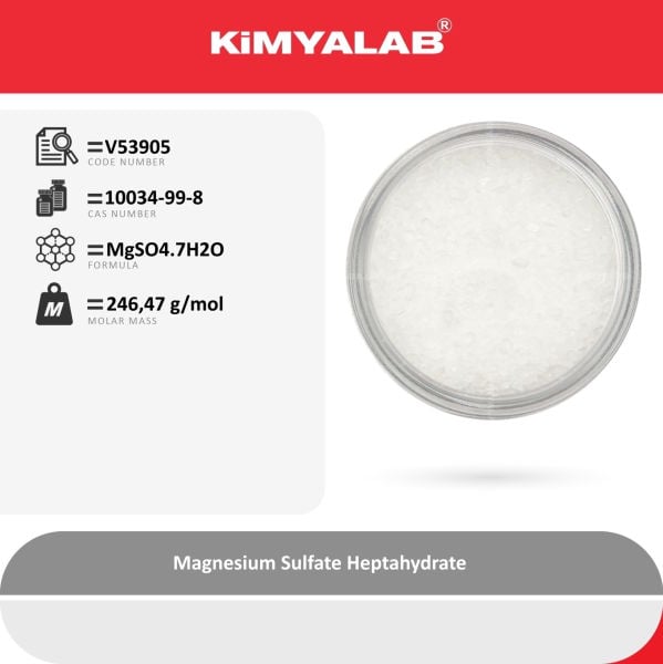 Kimyalab Magnezyum Sülfat - Farma Kalite - Magnesium Sulfate Heptahydrate USP - 5 Kg-HDPE Varil