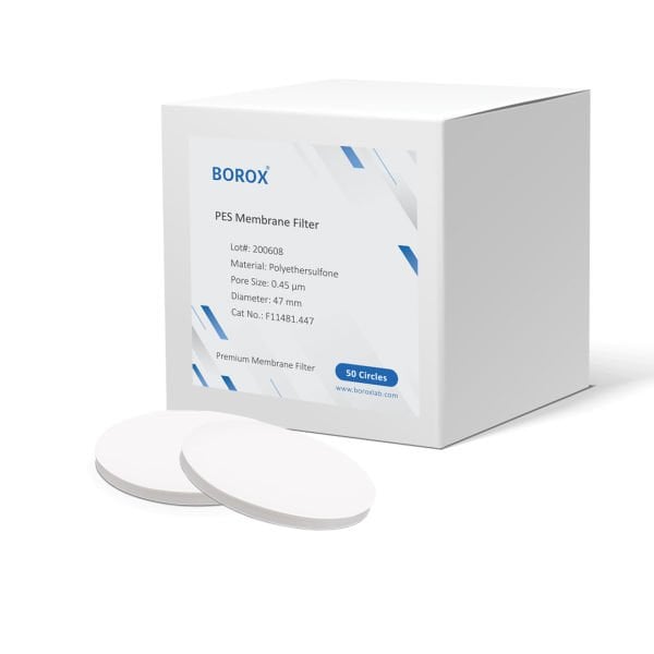 Borox Polietersülfon PES Membran Filtre - 0.45µm 47mm - 50 Adet/Paket