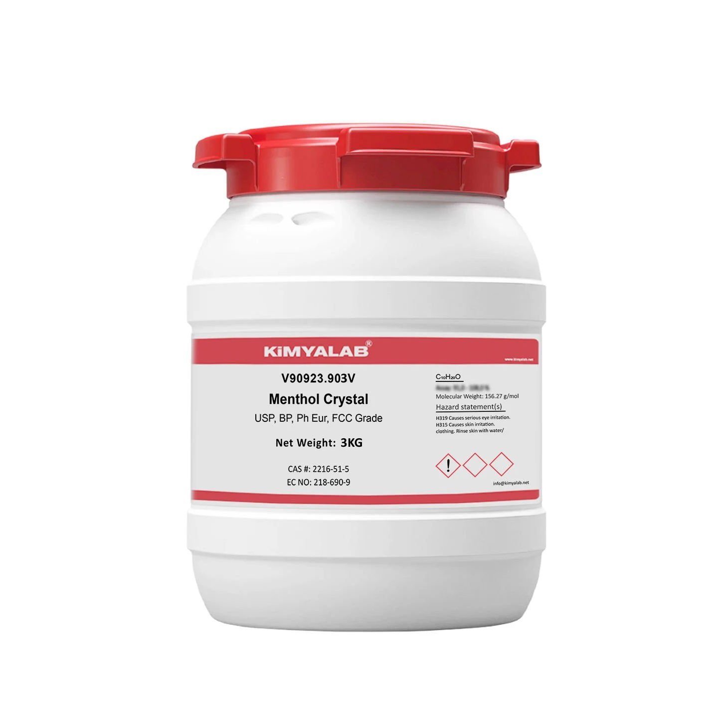 Kimyalab Kristal Mentol - Menthol Crystals - 3 Kg-HDPE Varil