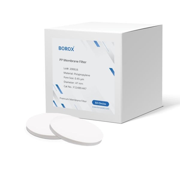 Borox Polipropilen PP Membran Filtre - 0.45µm 47mm - 50 Adet/Paket