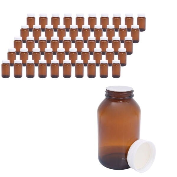Borox Amber Cam Şişe 400ml - Bastır Aç Kapaklı Şişe 50 Adet Toptan