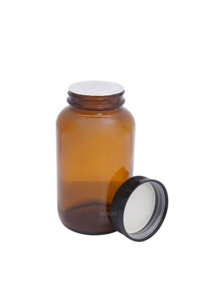 Borox Amber Cam Şişe 300 ml - Bastır Aç Kapaklı Şişe 50 Adet Toptan