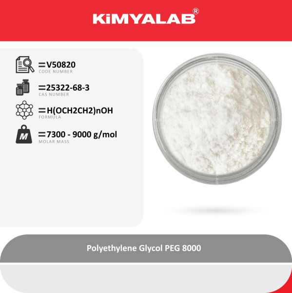 Kimyalab Polietilen Glikol - Polietilen Glikol 8000 - Polyethylene Glycol PEG 8000 - 4 Kg-HDPE Varil