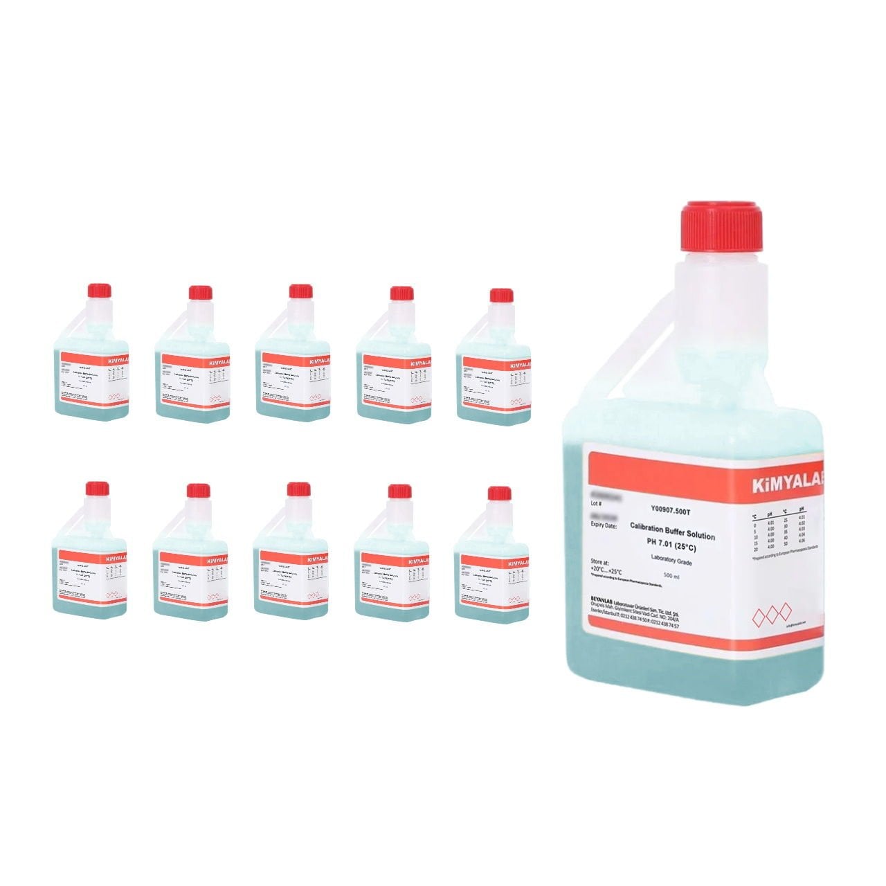 Kimyalab pH 7.01 Kalibrasyon Sıvısı - pH Metre Tampon Çözelti - 10 Adet Toptan