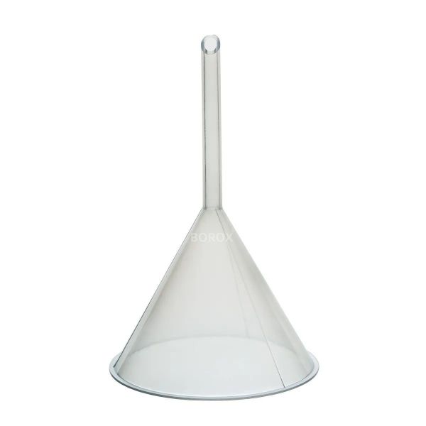 Borox Plastik Huni 150mm - Laboratuvar Hunisi - Uzun Saplı - 12 Adet/Toptan