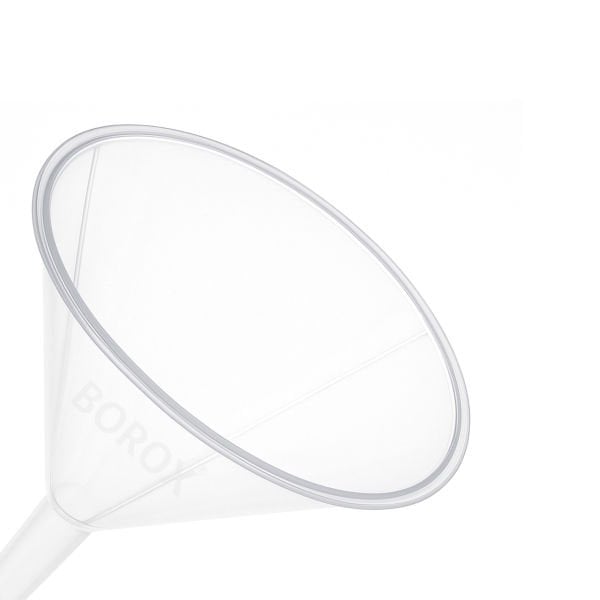 Borox Plastik Huni 150mm - Laboratuvar Hunisi - Uzun Saplı - 12 Adet/Toptan