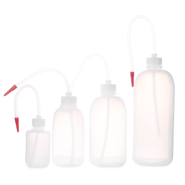 Borox Piset 500 ml - Renkli Yıkama Şişesi - Şeffaf - PE Plastik Uzun Form - 12 Adet/Toptan