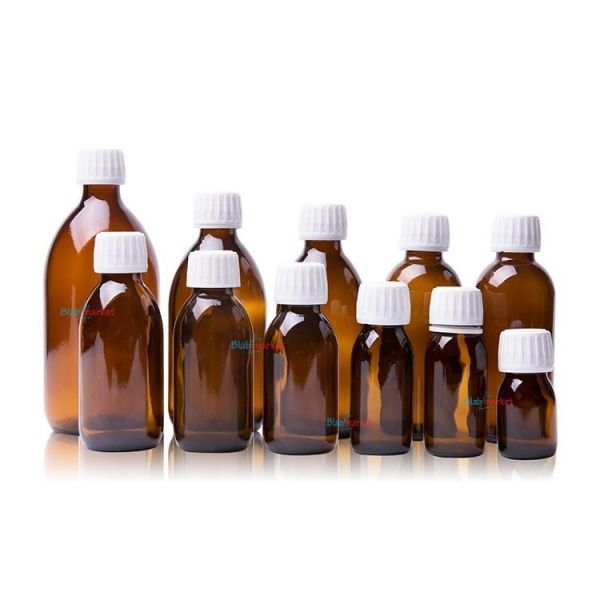 Borox Cam Amber Şişe 50 ml - Kilit Kapaklı Şişe Kahverengi