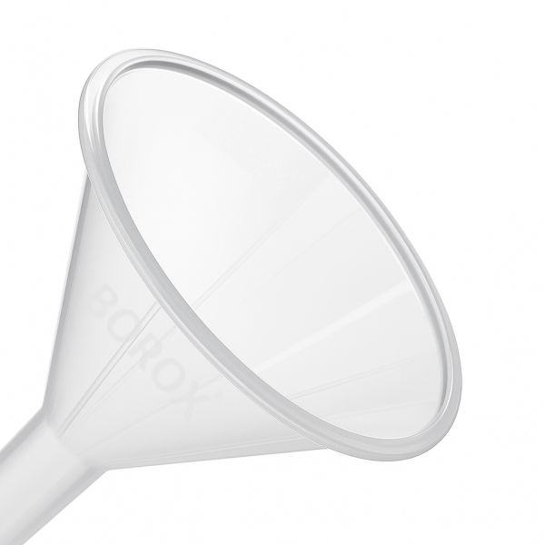 Borox Plastik Toz Huni 100mm - Laboratuvar Hunisi - Paralel Gövde - 36 Adet/Toptan