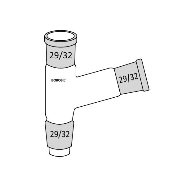 Borosil Cam Adaptör 2 Boyunlu - 45° Yukarı Açılı 29/32-29/32