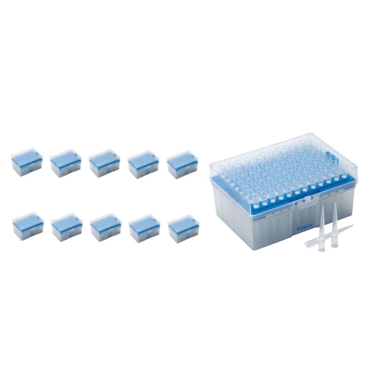 Borox Filtreli Pipet Ucu Steril 200µl - Uzun Şeffaf - 10Adet Toptan