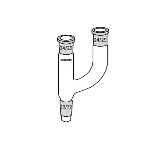 Borosil Cam Adaptör 2 Boyunlu - Paralel 24/29-29/32