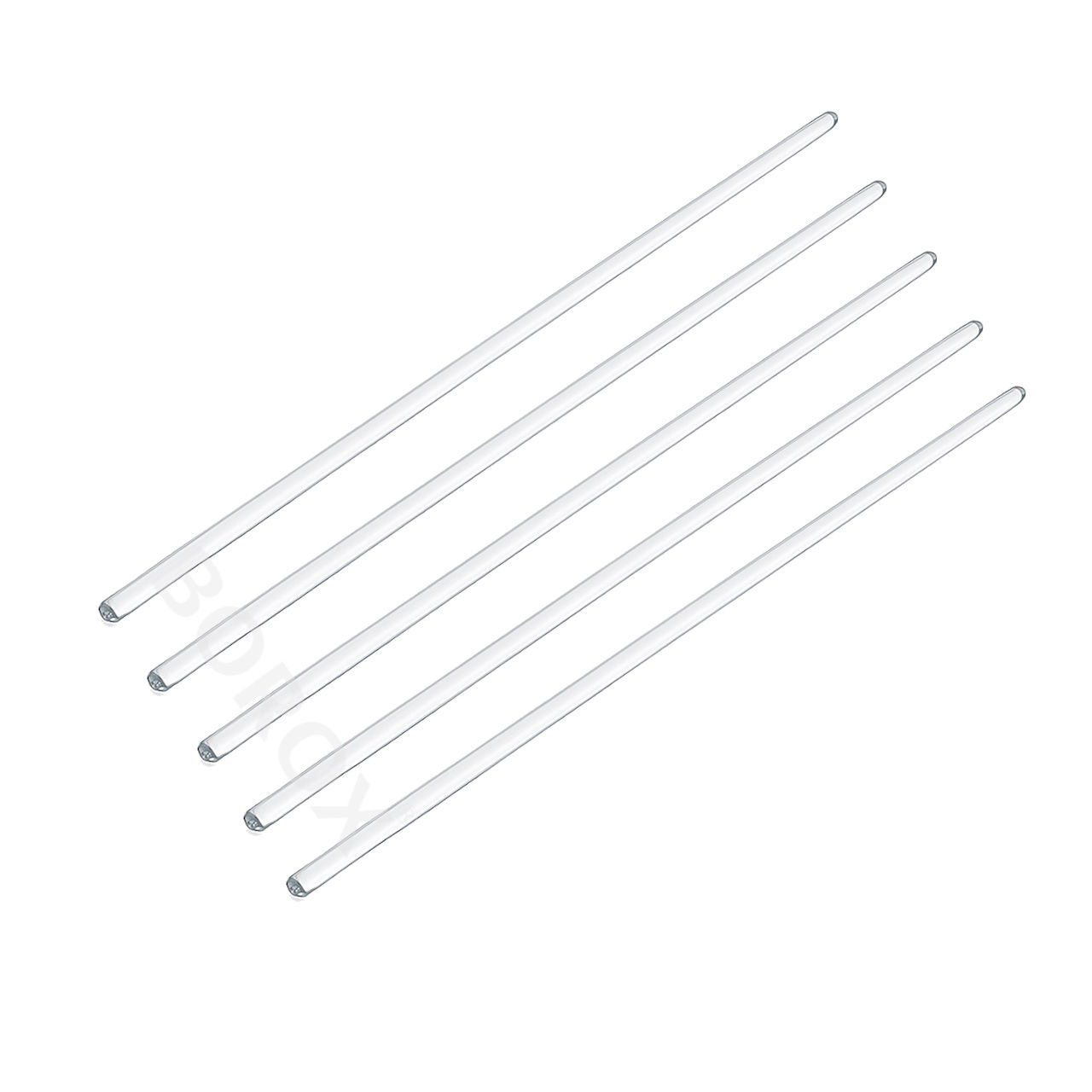 Borox Cam Baget 6x300 mm - İçi Dolu Çubuk Glass Stirring Bar