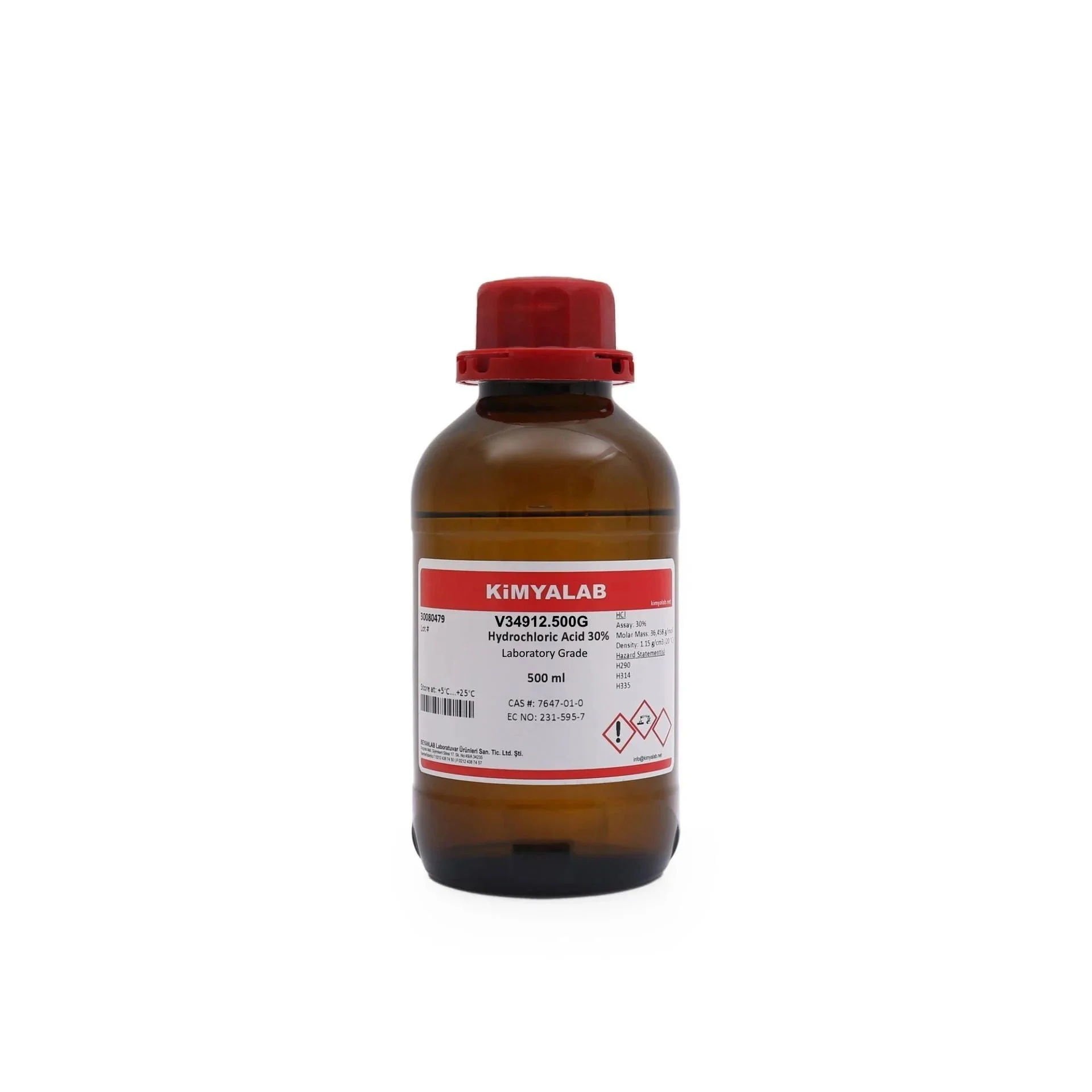 Kimyalab Hidroklorik Asit 30% 500 ml - Hydrochloric Acid HCL