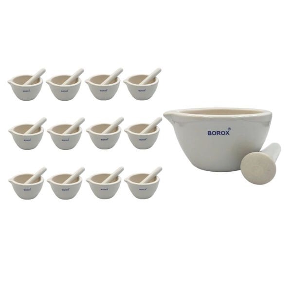 Borox Porselen Havan Tokmaklı 150ml - 12 set/Toptan