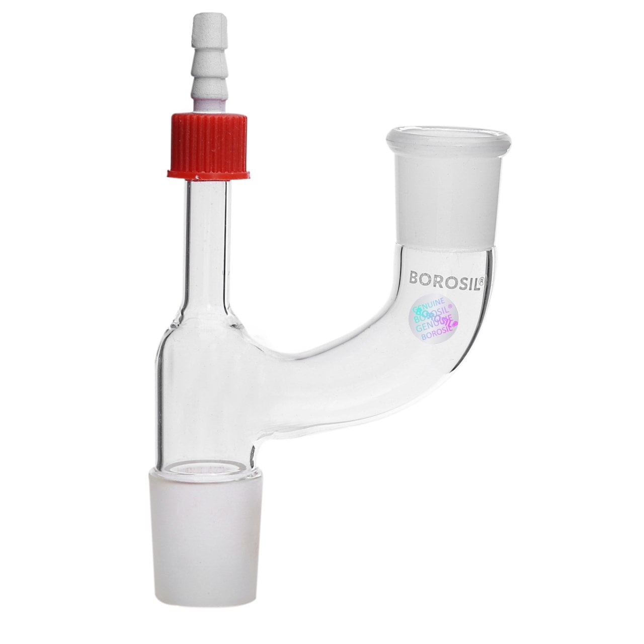 Borosil Cam Adaptör Hortum Çıkışlı Kuğu Boyun - 24/29-29/32