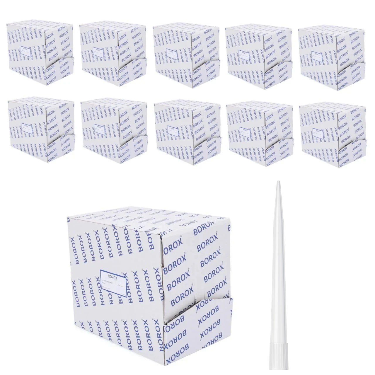 Borox Otomatik Pipet Ucu 10 ml Şeffaf - 1000 Adet Toptan - 10000µl - CalPro İçin