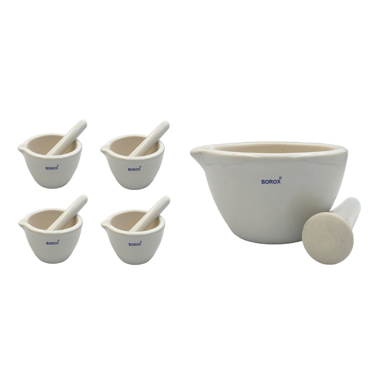 Borox Porselen Havan Tokmaklı 500ml - 4 Set/Toptan
