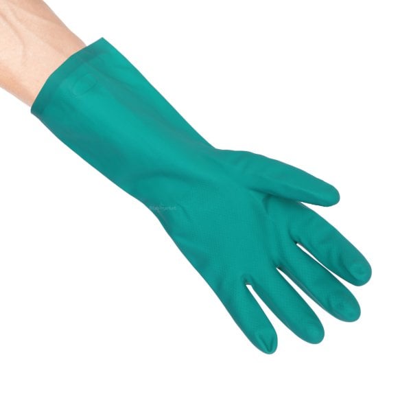 Nitril Eldiven Yeşil L - Kimyasal Asit Eldiveni 15Mil 10Adet Toptan