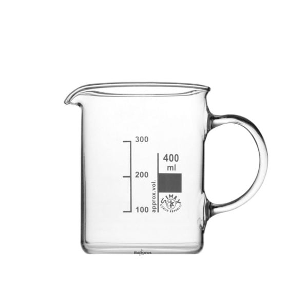 Simax Kulplu Cam Beher 400 ml - Kısa Form Isıya Dayanıklı Beaker - 6 Adet Toptan