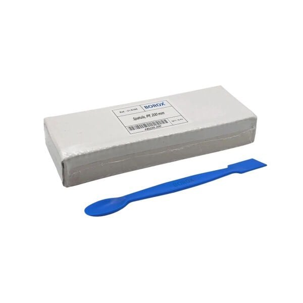 Borox PP Spatül 20cm Mavi - Plastik Spatula Laboratuvar Kaşığı - Yüksek Kalite - 10 Adet Toptan