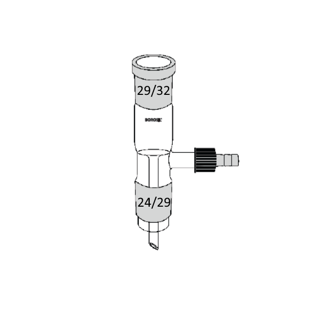 Borosil Cam Vakum Toplama Adaptörü Düz - 24/29-29/32 Şilifli