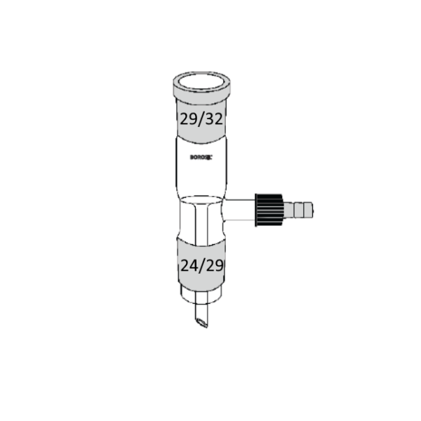 Borosil Cam Vakum Toplama Adaptörü Düz - 24/29-29/32 Şilifli