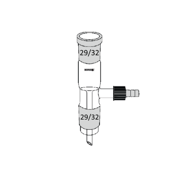 Borosil Cam Vakum Toplama Adaptörü Düz - 29/32-29/32 Şilifli