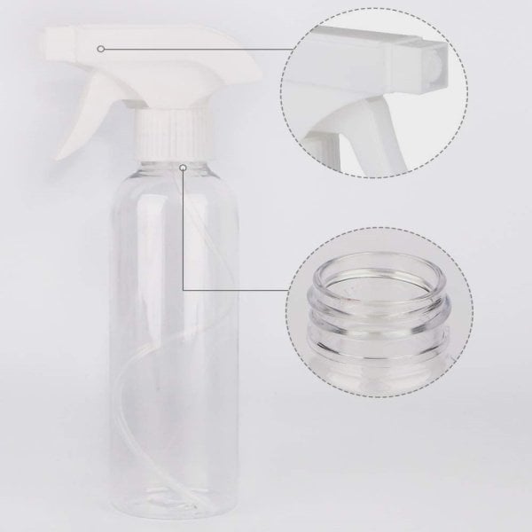Borox Plastik Sprey Şişesi 400 ml - Şeffaf PP Spreyli Şişe - 50 Adet Toptan