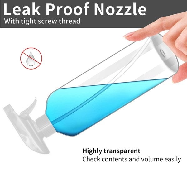 Borox Plastik Sprey Şişesi 400 ml - Şeffaf PP Spreyli Şişe - 50 Adet Toptan