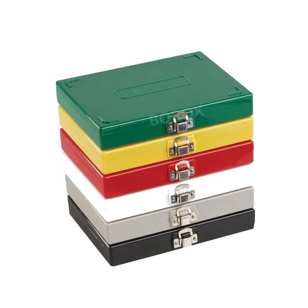 Borox Mikroskop Slide Saklama Kutusu - Mantar Tabanlı 100lü Slayt Kabı - Metal Kilitli - Beyaz - 10 Adet Toptan