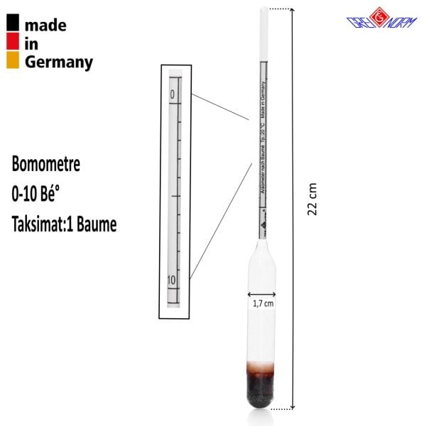 Greinorm Alman Bomemetre 0-10 Bé° - Bomometre Yoğunluk Ölçer