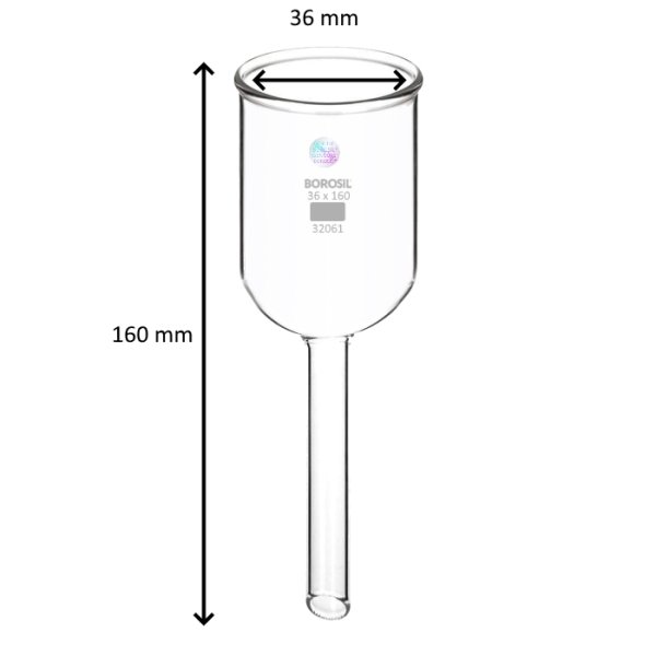Borosil Cam Gooch Krozesi İçin Huni - 30 ml Gooch Kroze İle Uygun