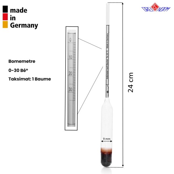 Greinorm Alman Bomemetre 0-30 Bé° - Bomometre Yoğunluk Ölçer