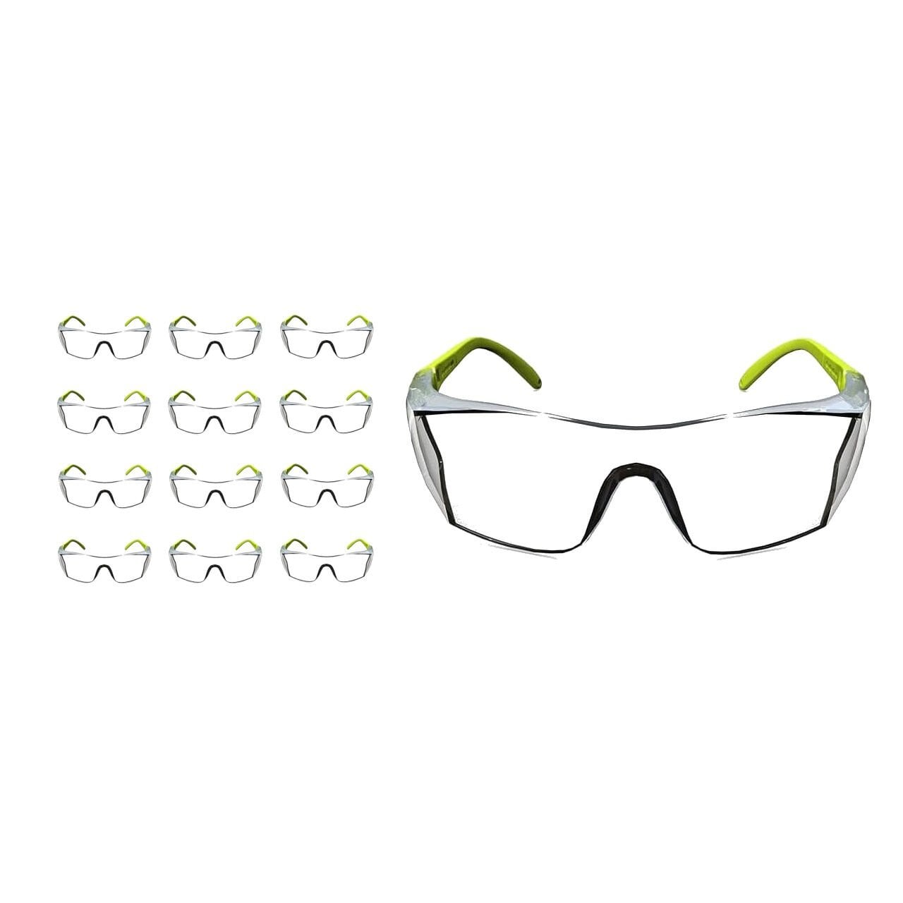 Koruyucu Gözlük - Laboratuvar Gözlüğü - Sap Açısı Ayarlı Yeşil - 12 Adet Toptan