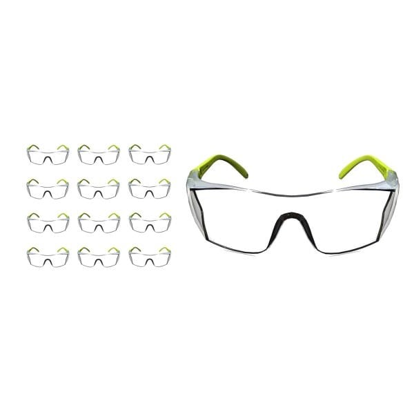 Koruyucu Gözlük - Laboratuvar Gözlüğü - Sap Açısı Ayarlı Yeşil - 12 Adet Toptan