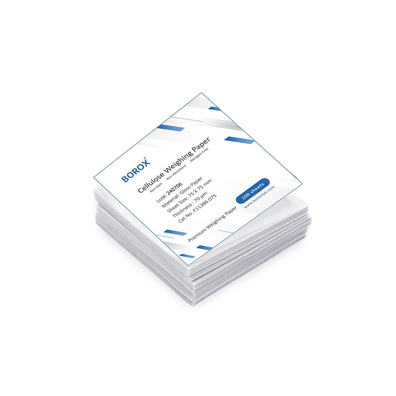 Borox Tartım Kağıdı - Selüloz Tartı Kağıtları 75x75mm - 100adet/paket - Beyaz Yaprak