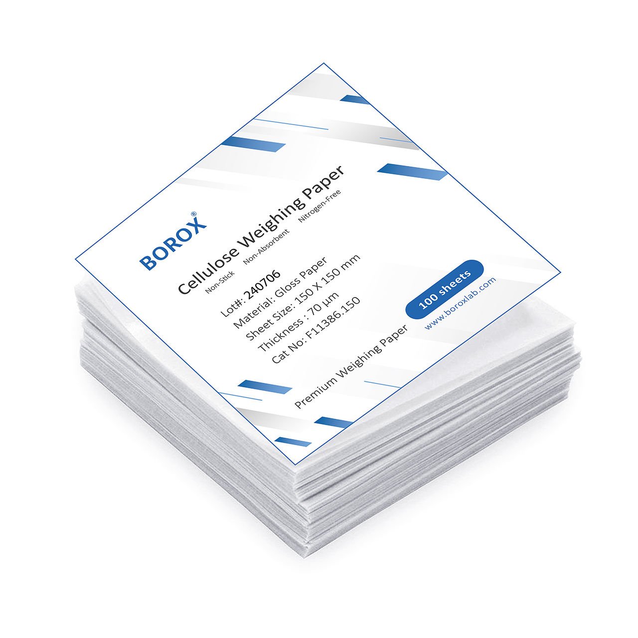 Borox Tartım Kağıdı - Selüloz Tartı Kağıtları 150x150mm - 100adet/paket - Beyaz Yaprak