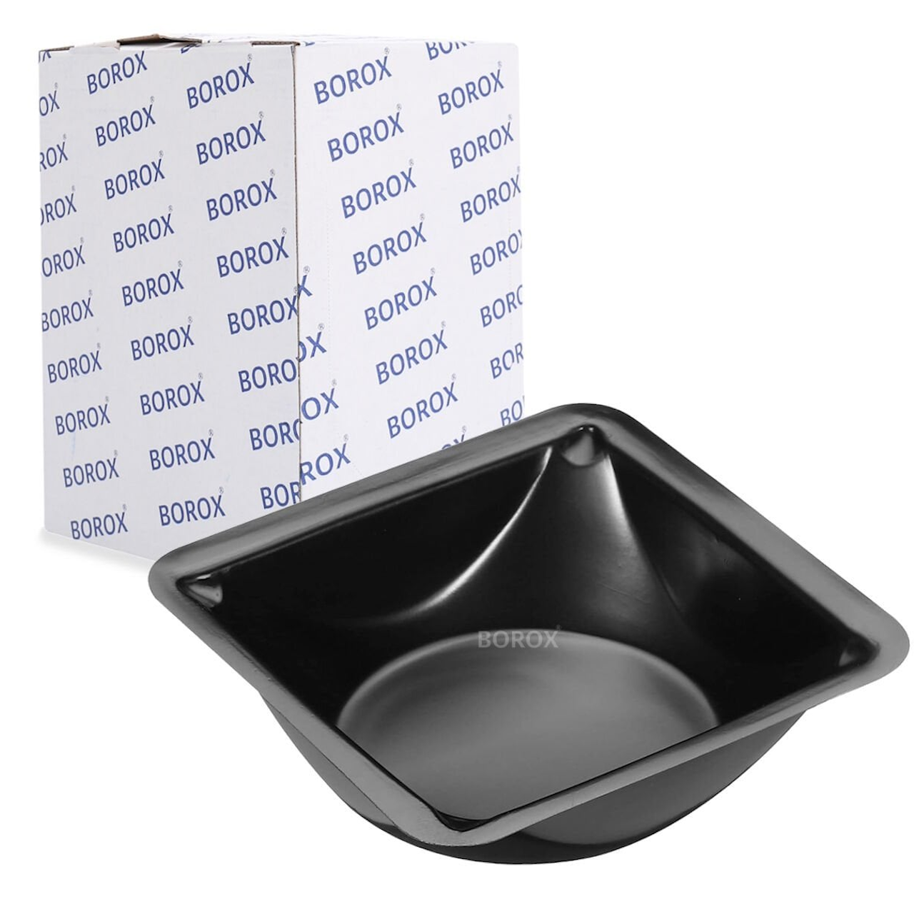 Borox PS Tartım Kabı - Plastik Kare Form 250ml - 500adet/paket - Siyah Renk