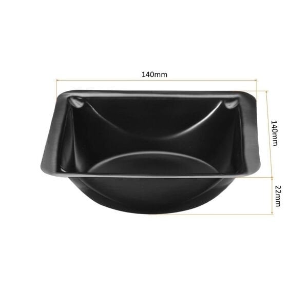 Borox PS Tartım Kabı - Plastik Kare Form 250ml - 500adet/paket - Siyah Renk