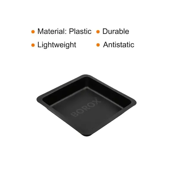Borox PS Tartım Kabı - Plastik Kare Form 250ml - 500adet/paket - Siyah Renk