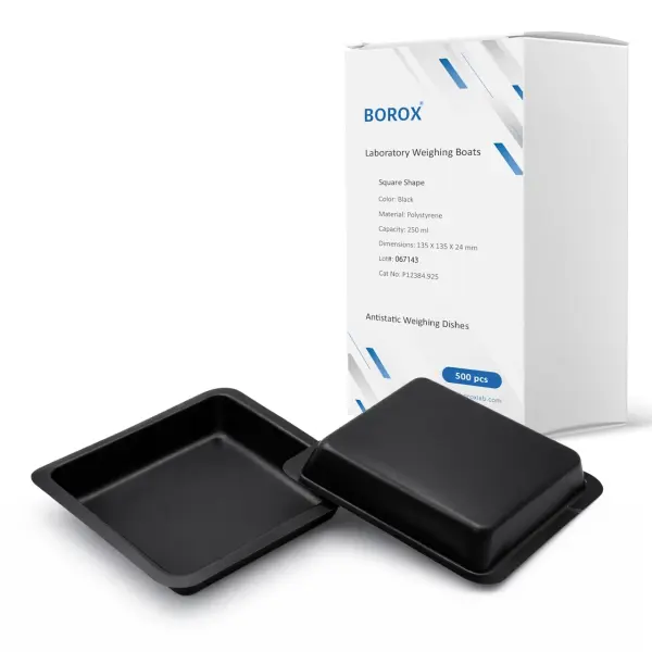 Borox PS Tartım Kabı - Plastik Kare Form 250ml - 500adet/paket - Siyah Renk