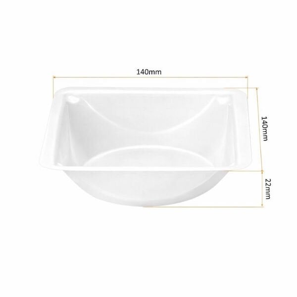 Borox PS Tartım Kabı - Plastik Kare Form 250ml - 500adet/paket - Beyaz Renk