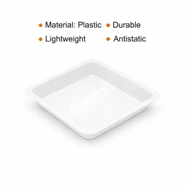 Borox PS Tartım Kabı - Plastik Kare Form 250ml - 500adet/paket - Beyaz Renk